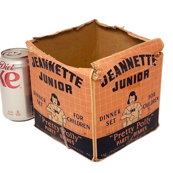 Jeanette Glass Junior Pretty Polly Children's Dinner Party Dish Set COMPLETE - Picture 13 of 13